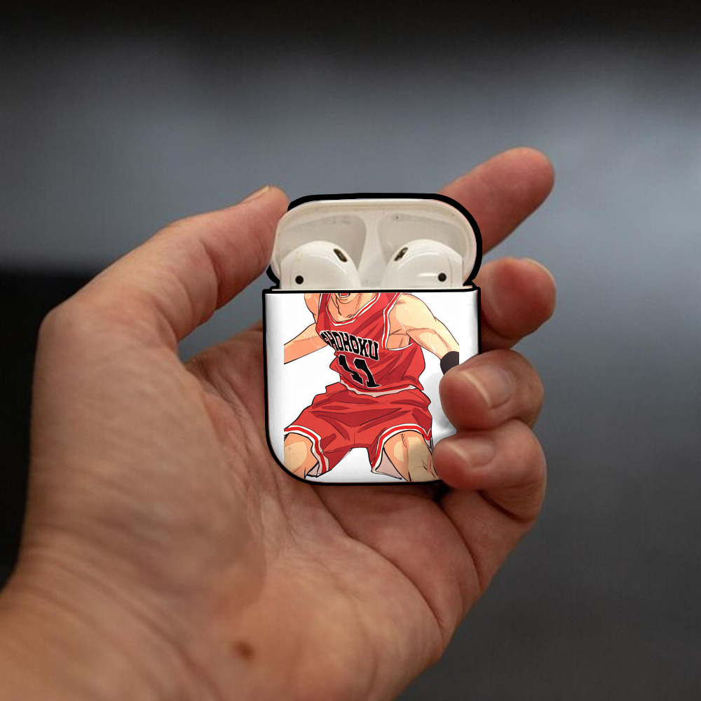 SLAM DUNK／スラムダンク AirPods 第2世代保護ケース ハードシェル ブラック 耐衝撃・防指紋・カラビナ付き