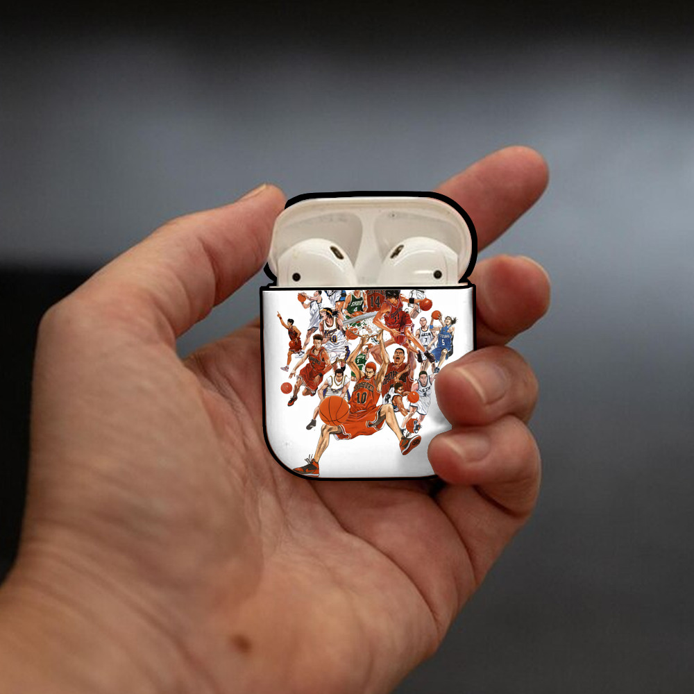 SLAM DUNK／スラムダンク AirPods 第2世代保護ケース ハードシェル ブラック 耐衝撃・防指紋・カラビナ付き