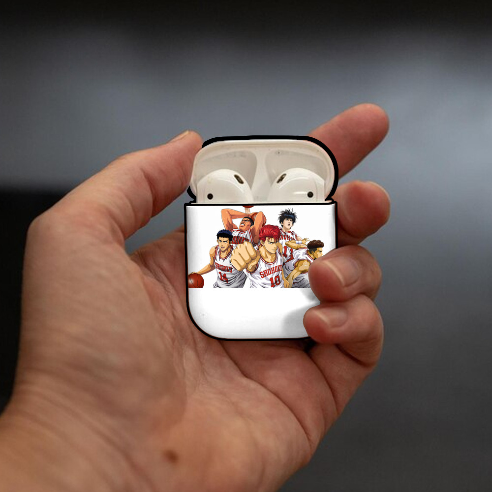 SLAM DUNK／スラムダンク AirPods 第2世代保護ケース ハードシェル ブラック 耐衝撃・防指紋・カラビナ付き