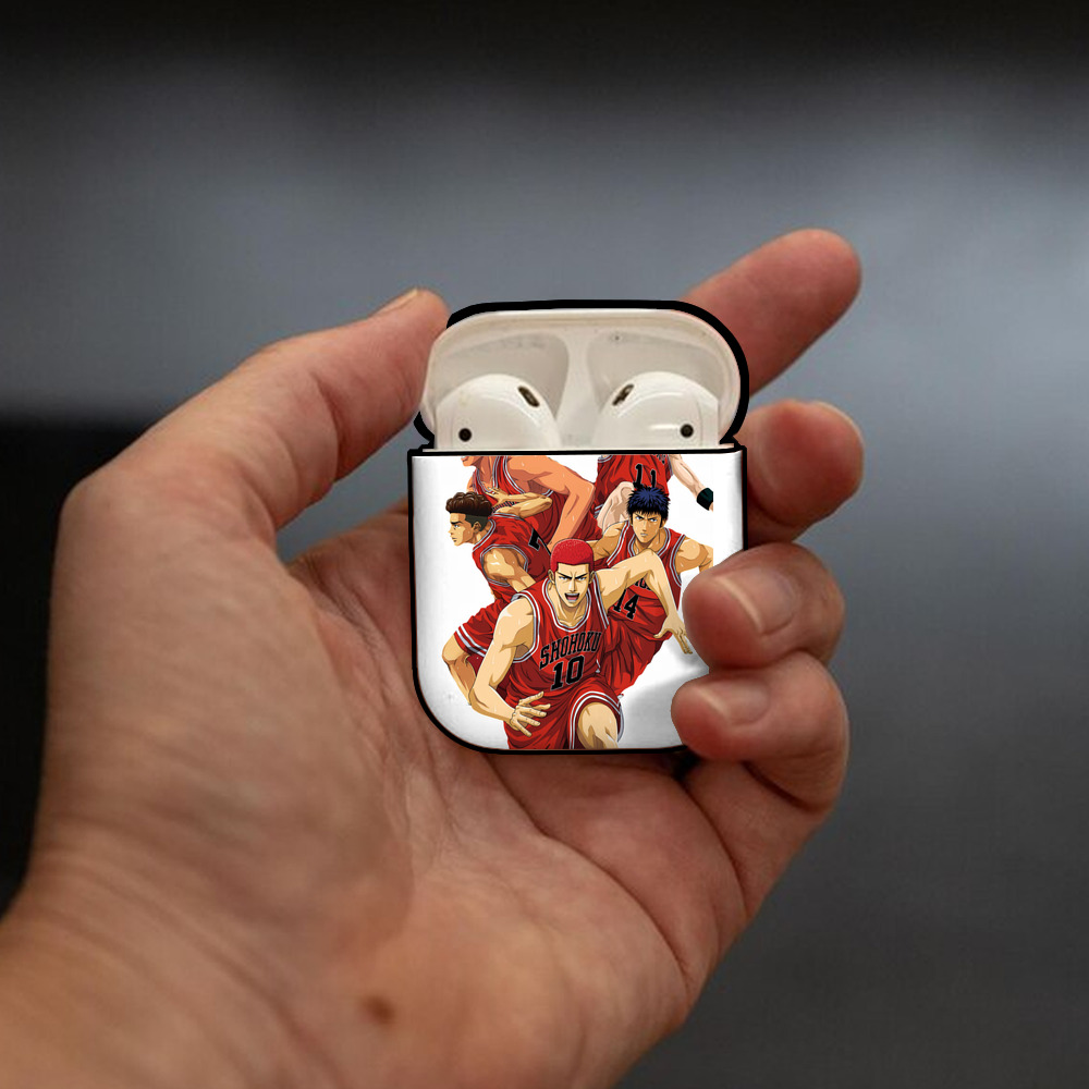 SLAM DUNK／スラムダンク AirPods 第2世代保護ケース ハードシェル ブラック 耐衝撃・防指紋・カラビナ付き
