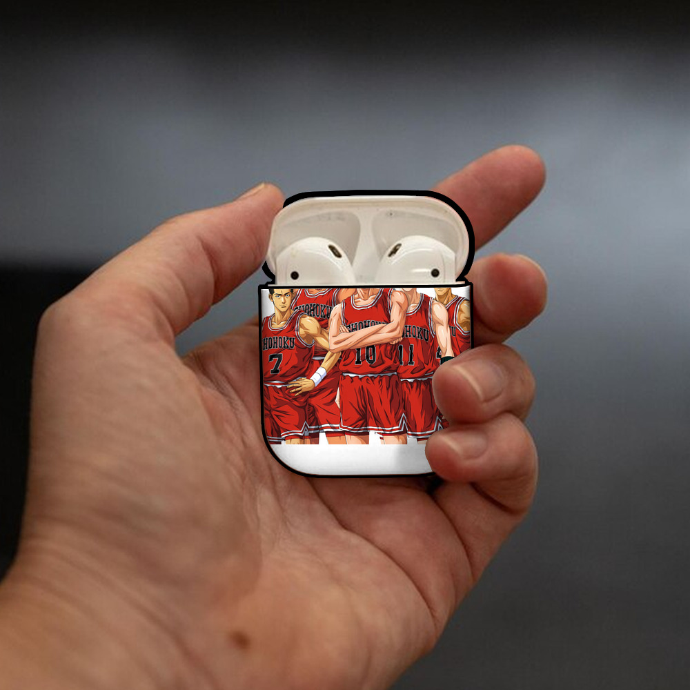 SLAM DUNK／スラムダンク AirPods 第2世代保護ケース ハードシェル ブラック 耐衝撃・防指紋・カラビナ付き