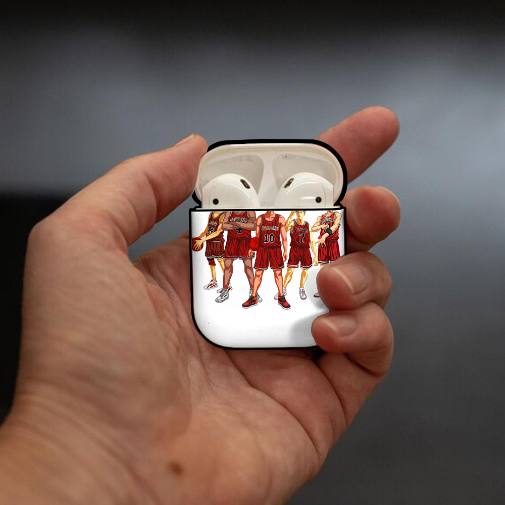SLAM DUNK／スラムダンク AirPods 第2世代保護ケース ハードシェル ブラック 耐衝撃・防指紋・カラビナ付き