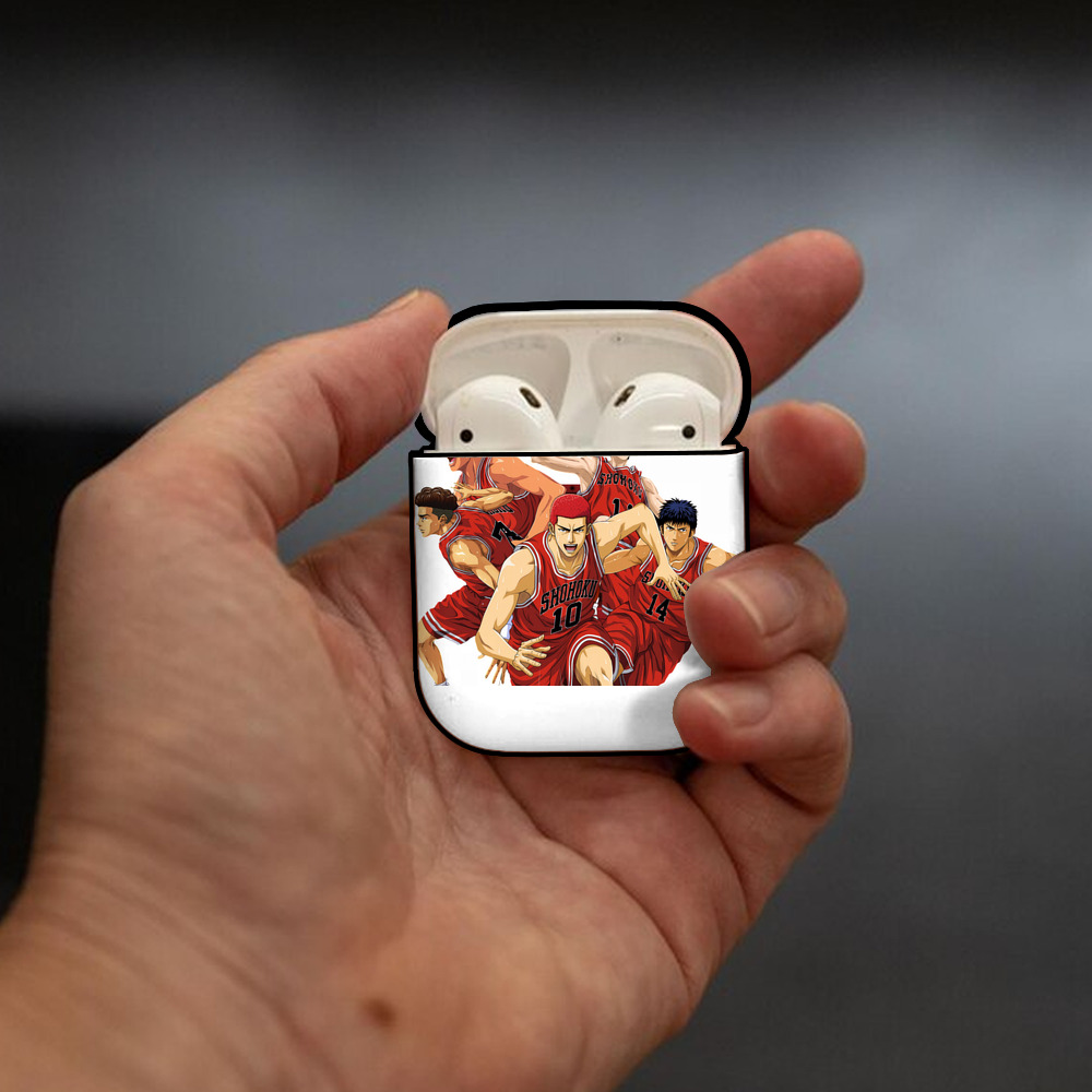 SLAM DUNK／スラムダンク AirPods 第2世代保護ケース ハードシェル ブラック 耐衝撃・防指紋・カラビナ付き