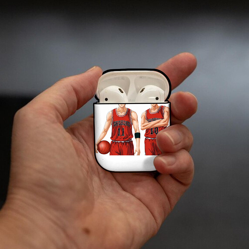 SLAM DUNK／スラムダンク AirPods 第2世代保護ケース ハードシェル ブラック 耐衝撃・防指紋・カラビナ付き