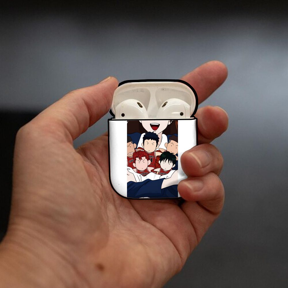 SLAM DUNK／スラムダンク AirPods 第2世代保護ケース ハードシェル ブラック 耐衝撃・防指紋・カラビナ付き