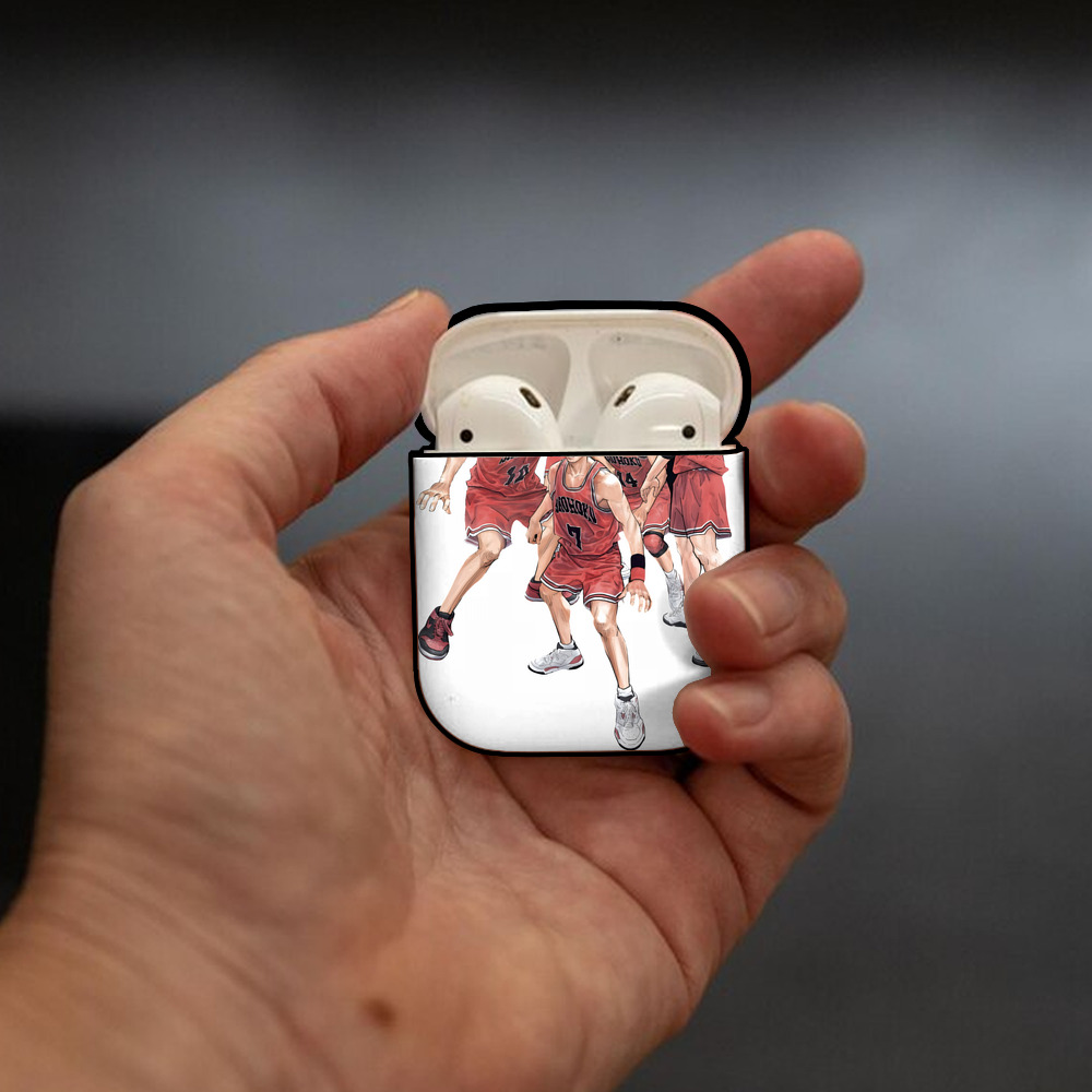 SLAM DUNK／スラムダンク AirPods 第2世代保護ケース ハードシェル ブラック 耐衝撃・防指紋・カラビナ付き