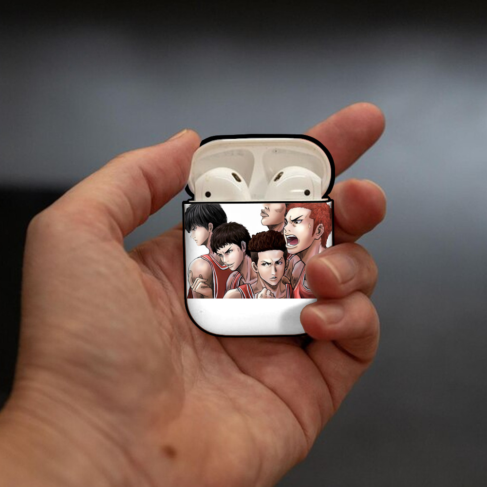 SLAM DUNK／スラムダンク AirPods 第2世代保護ケース ハードシェル ブラック 耐衝撃・防指紋・カラビナ付き