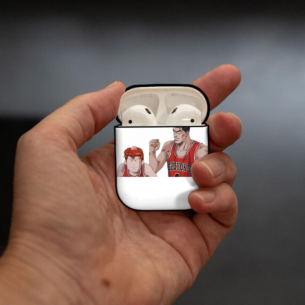 SLAM DUNK／スラムダンク AirPods 第2世代保護ケース ハードシェル ブラック 耐衝撃・防指紋・カラビナ付き