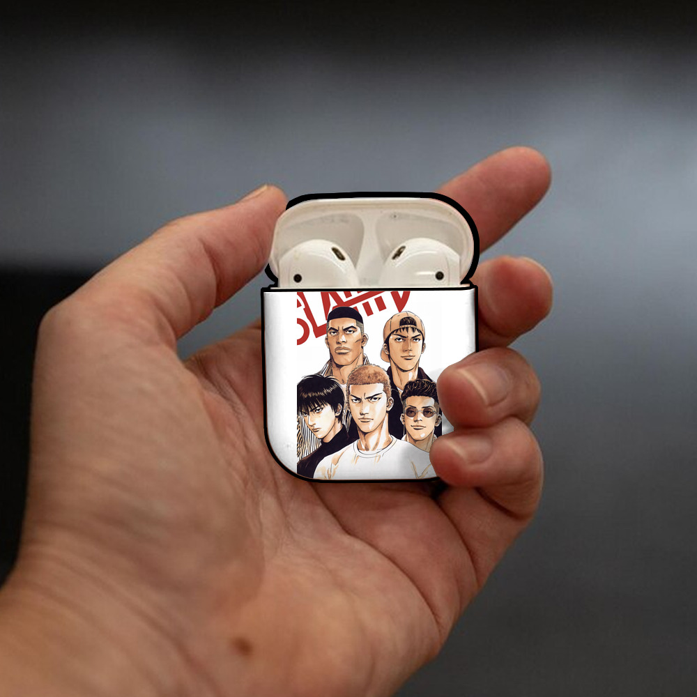 SLAM DUNK／スラムダンク AirPods 第2世代保護ケース ハードシェル ブラック 耐衝撃・防指紋・カラビナ付き