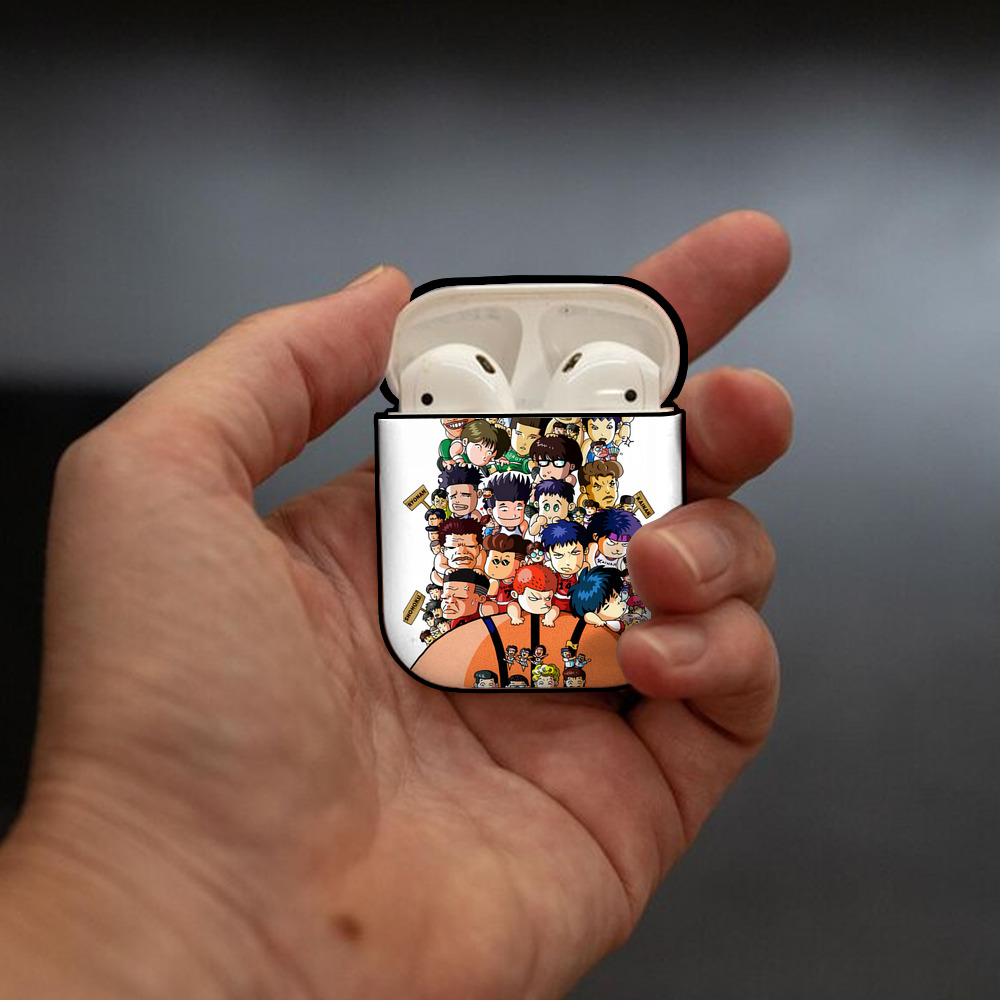 SLAM DUNK／スラムダンク AirPods 第2世代保護ケース ハードシェル ブラック 耐衝撃・防指紋・カラビナ付き