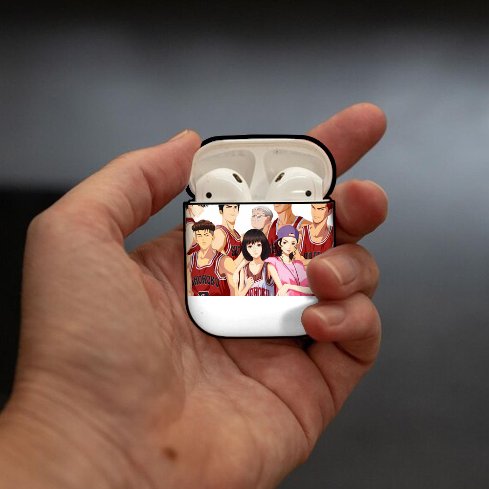 SLAM DUNK／スラムダンク AirPods 第2世代保護ケース ハードシェル ブラック 耐衝撃・防指紋・カラビナ付き