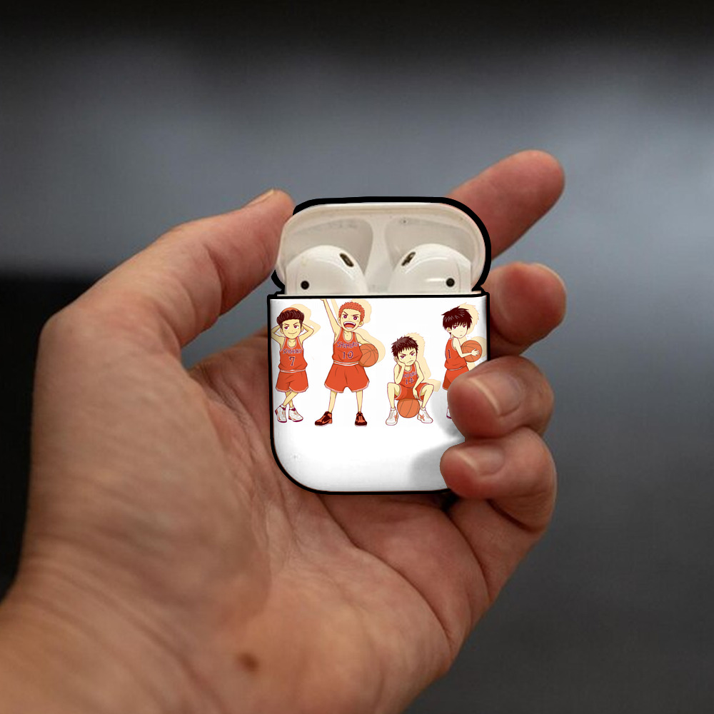 SLAM DUNK／スラムダンク AirPods 第2世代保護ケース ハードシェル ブラック 耐衝撃・防指紋・カラビナ付き