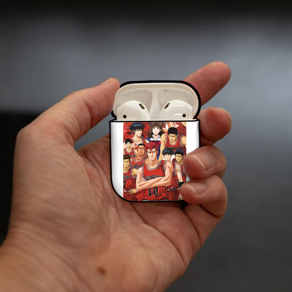 SLAM DUNK／スラムダンク AirPods 第2世代保護ケース ハードシェル ブラック 耐衝撃・防指紋・カラビナ付き