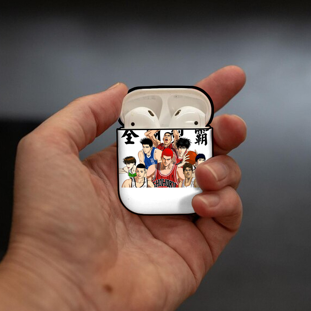 SLAM DUNK／スラムダンク AirPods 第2世代保護ケース ハードシェル ブラック 耐衝撃・防指紋・カラビナ付き