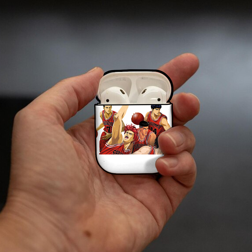 SLAM DUNK／スラムダンク AirPods 第2世代保護ケース ハードシェル ブラック 耐衝撃・防指紋・カラビナ付き