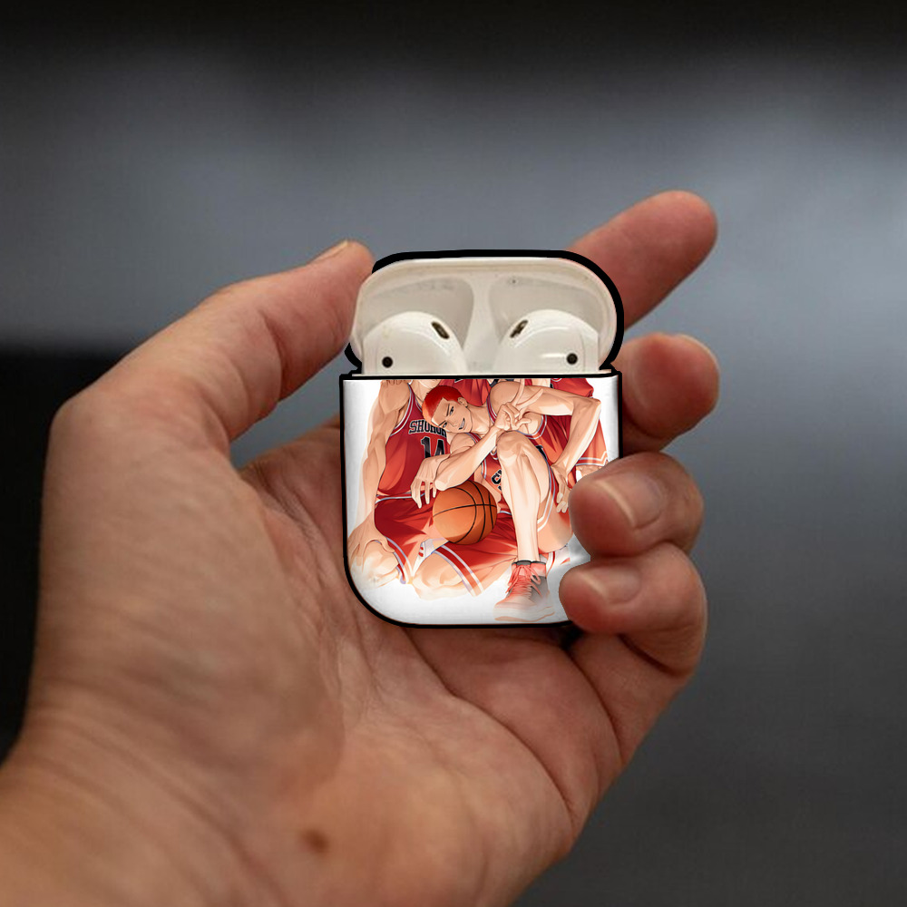 SLAM DUNK／スラムダンク AirPods 第2世代保護ケース ハードシェル ブラック 耐衝撃・防指紋・カラビナ付き