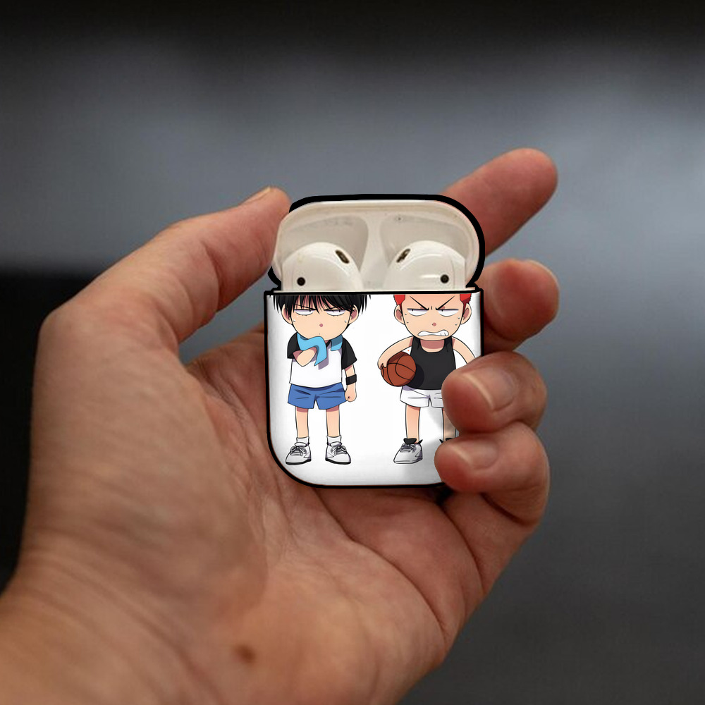 SLAM DUNK／スラムダンク AirPods 第2世代保護ケース ハードシェル ブラック 耐衝撃・防指紋・カラビナ付き