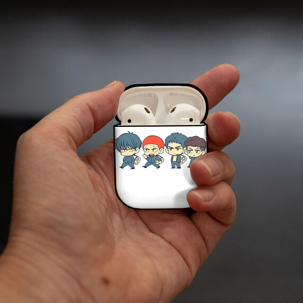 SLAM DUNK／スラムダンク AirPods 第2世代保護ケース ハードシェル ブラック 耐衝撃・防指紋・カラビナ付き