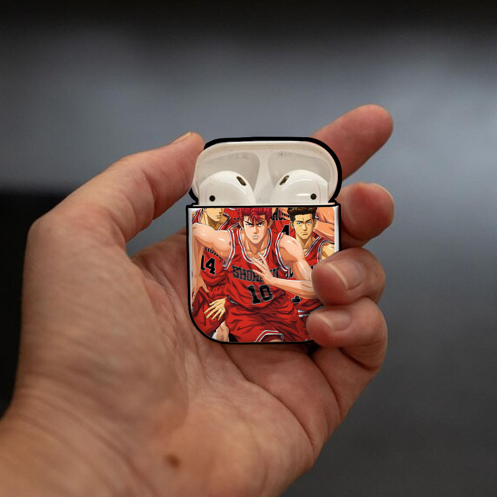 SLAM DUNK／スラムダンク AirPods 第2世代保護ケース ハードシェル ブラック 耐衝撃・防指紋・カラビナ付き