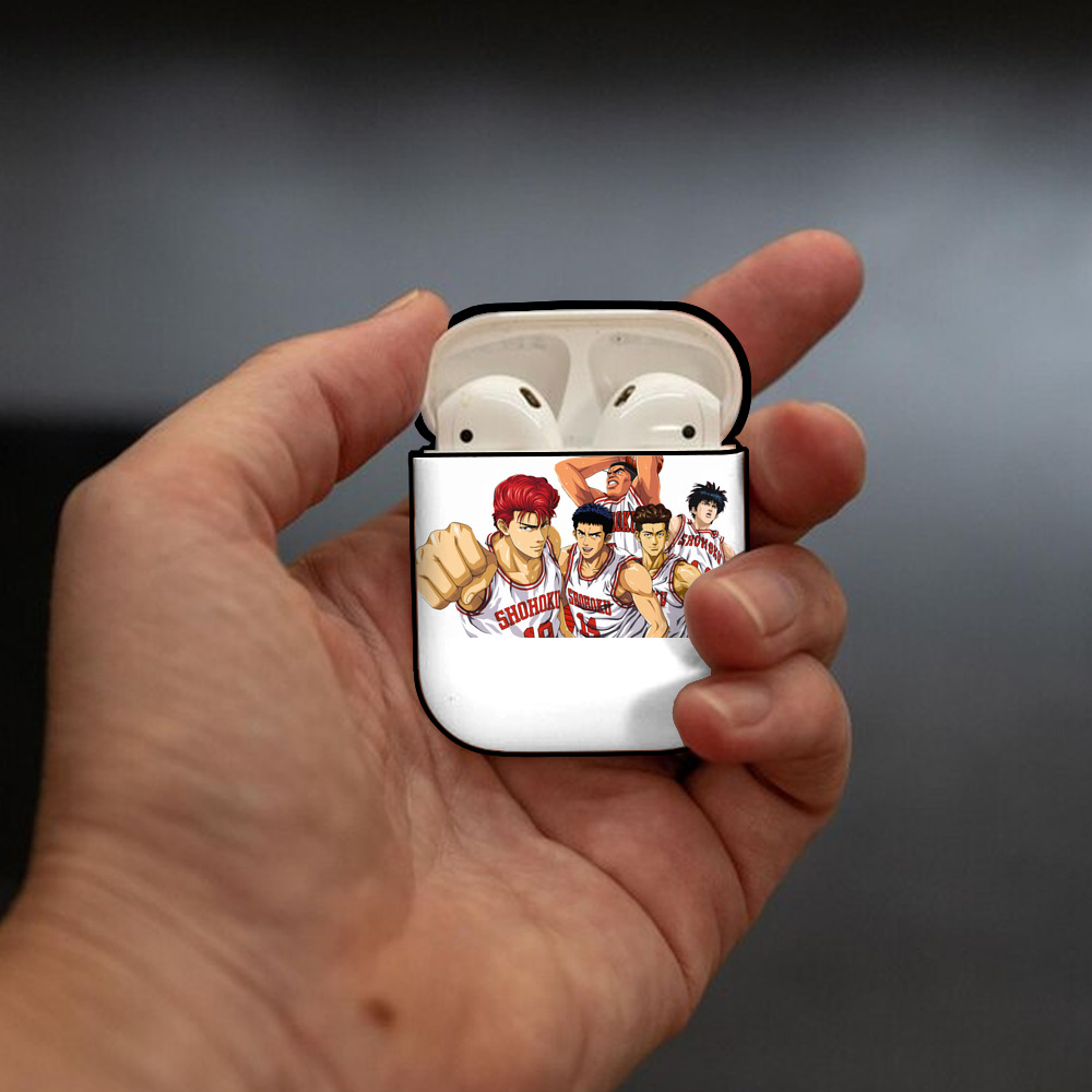 SLAM DUNK／スラムダンク AirPods 第2世代保護ケース ハードシェル ブラック 耐衝撃・防指紋・カラビナ付き