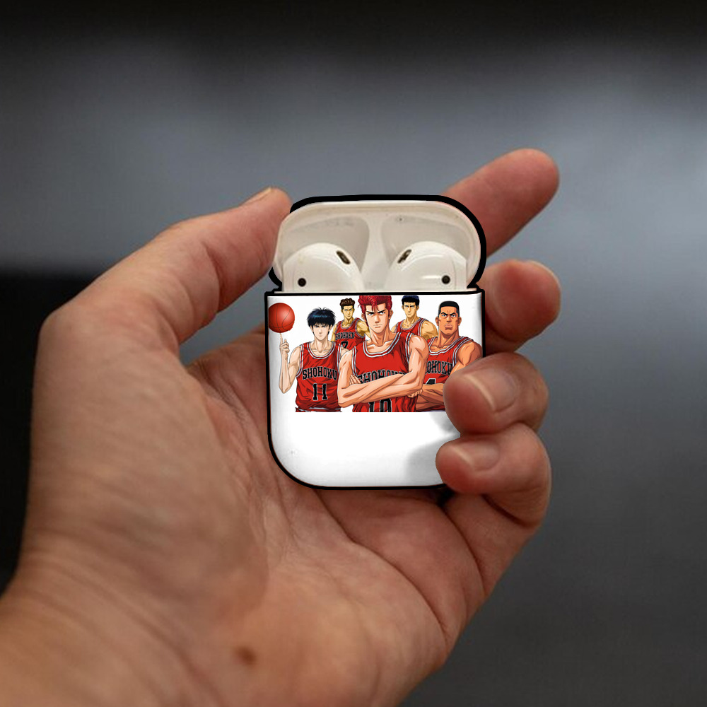 SLAM DUNK／スラムダンク AirPods 第2世代保護ケース ハードシェル ブラック 耐衝撃・防指紋・カラビナ付き