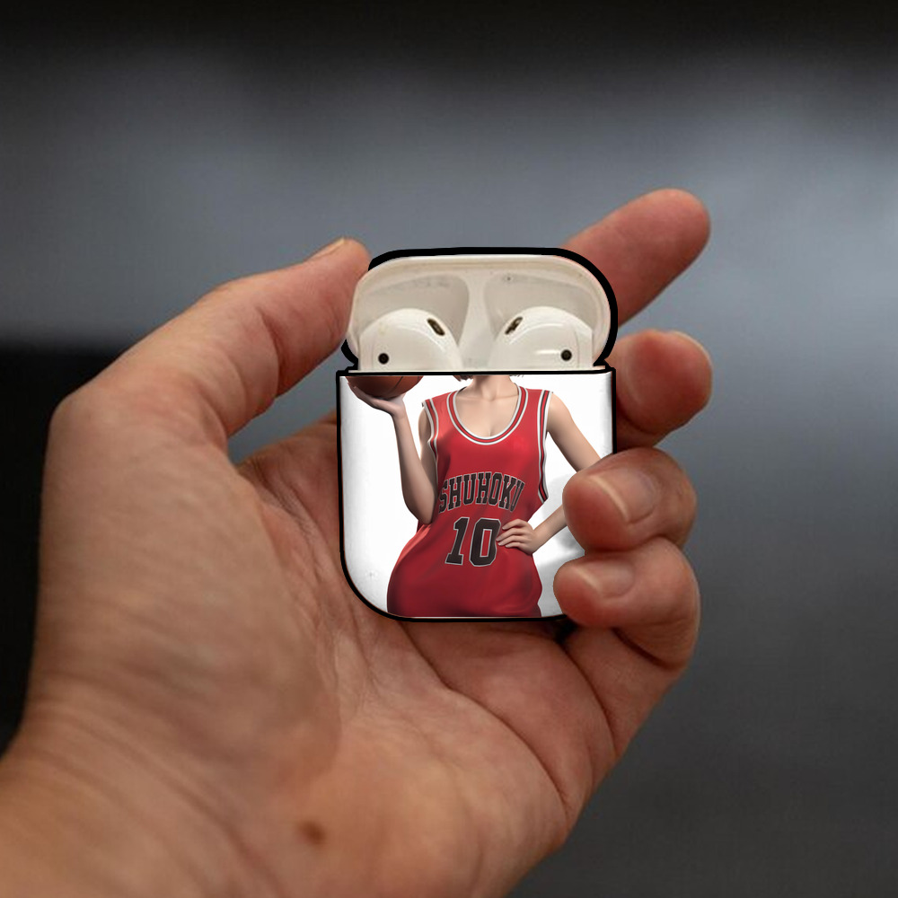SLAM DUNK／スラムダンク AirPods 第2世代保護ケース ハードシェル ブラック 耐衝撃・防指紋・カラビナ付き