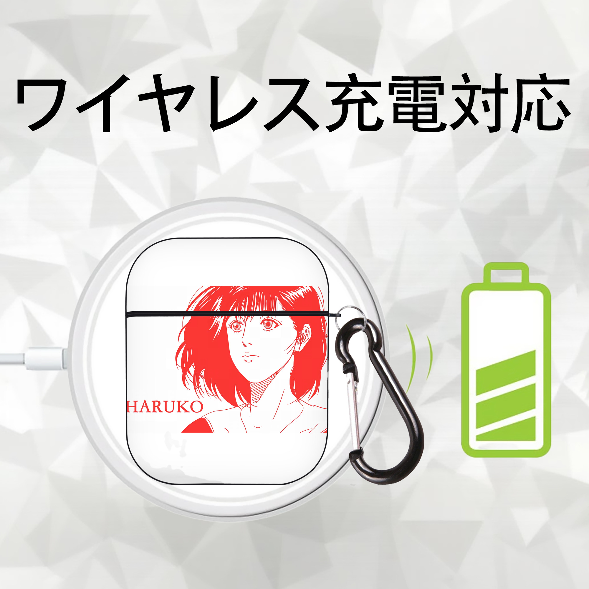 SLAM DUNK／スラムダンク AirPods 第2世代保護ケース ハードシェル ブラック 耐衝撃・防指紋・カラビナ付き