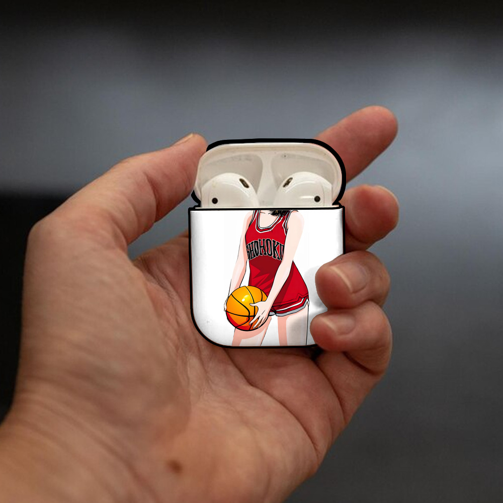 SLAM DUNK／スラムダンク AirPods 第2世代保護ケース ハードシェル ブラック 耐衝撃・防指紋・カラビナ付き