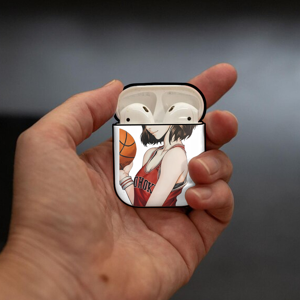SLAM DUNK／スラムダンク AirPods 第2世代保護ケース ハードシェル ブラック 耐衝撃・防指紋・カラビナ付き
