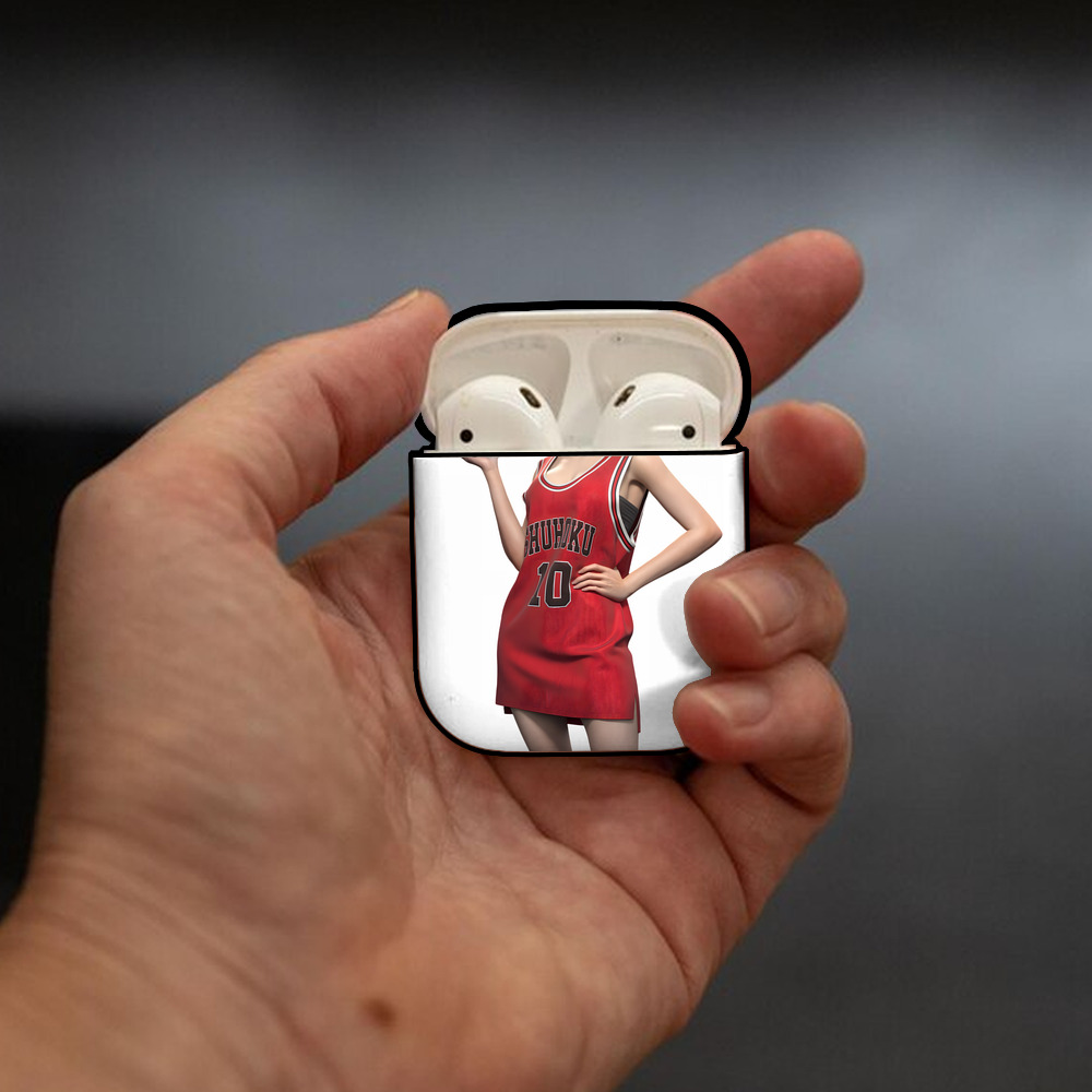 SLAM DUNK／スラムダンク AirPods 第2世代保護ケース ハードシェル ブラック 耐衝撃・防指紋・カラビナ付き