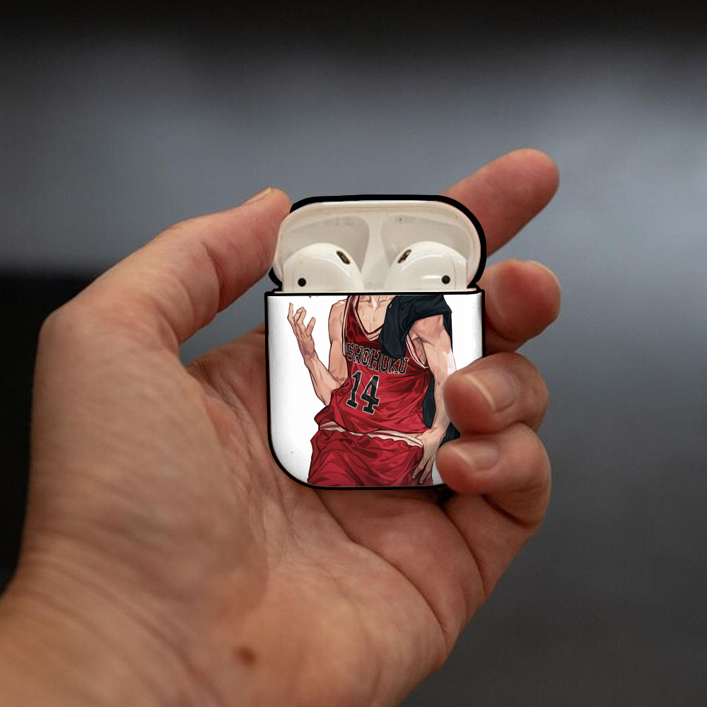 SLAM DUNK／スラムダンク AirPods 第2世代保護ケース ハードシェル ブラック 耐衝撃・防指紋・カラビナ付き