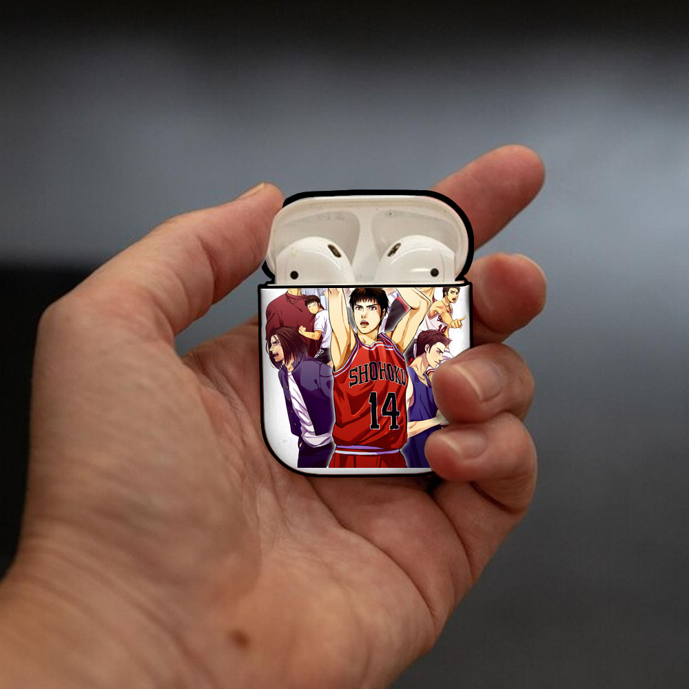 SLAM DUNK／スラムダンク AirPods 第2世代保護ケース ハードシェル ブラック 耐衝撃・防指紋・カラビナ付き