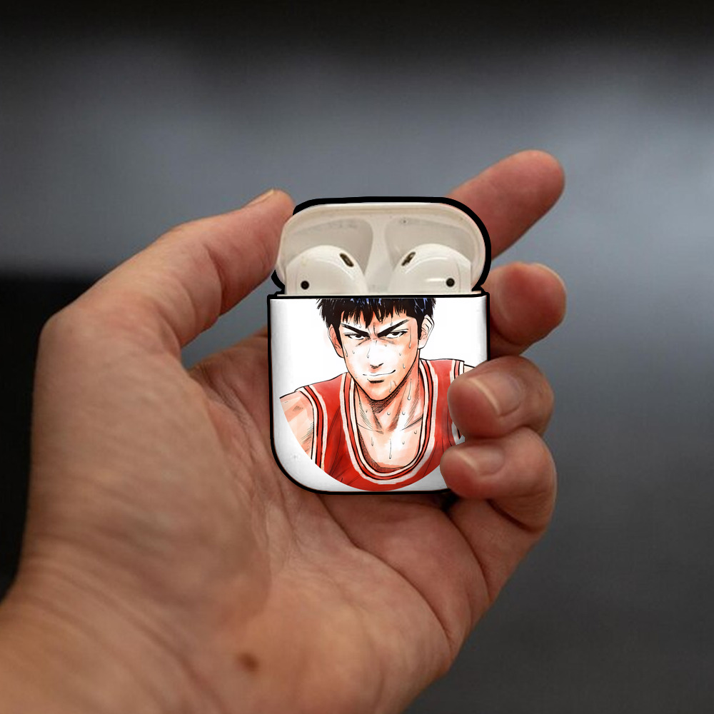 SLAM DUNK／スラムダンク AirPods 第2世代保護ケース ハードシェル ブラック 耐衝撃・防指紋・カラビナ付き