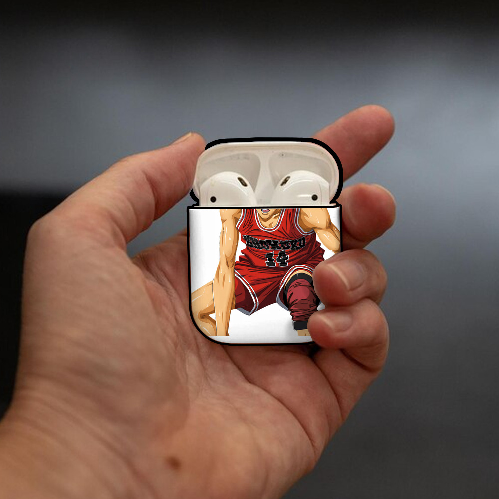 SLAM DUNK／スラムダンク AirPods 第2世代保護ケース ハードシェル ブラック 耐衝撃・防指紋・カラビナ付き