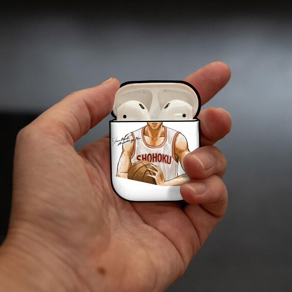 SLAM DUNK／スラムダンク AirPods 第2世代保護ケース ハードシェル ブラック 耐衝撃・防指紋・カラビナ付き