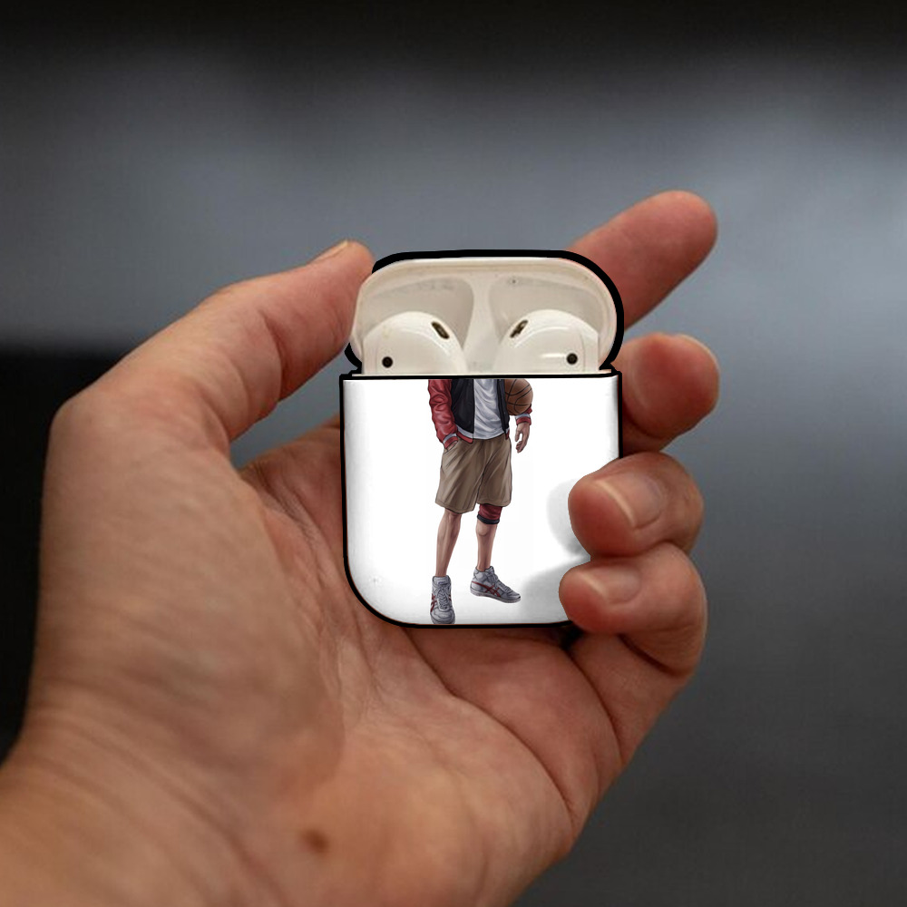 SLAM DUNK／スラムダンク AirPods 第2世代保護ケース ハードシェル ブラック 耐衝撃・防指紋・カラビナ付き