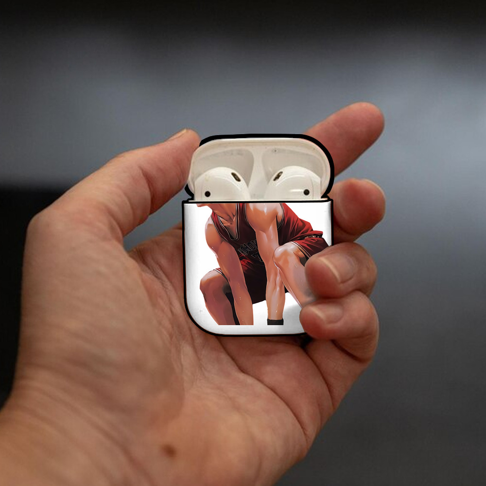 SLAM DUNK／スラムダンク AirPods 第2世代保護ケース ハードシェル ブラック 耐衝撃・防指紋・カラビナ付き