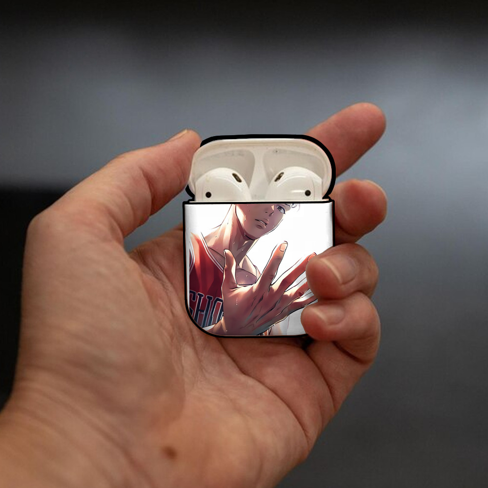 SLAM DUNK／スラムダンク AirPods 第2世代保護ケース ハードシェル ブラック 耐衝撃・防指紋・カラビナ付き