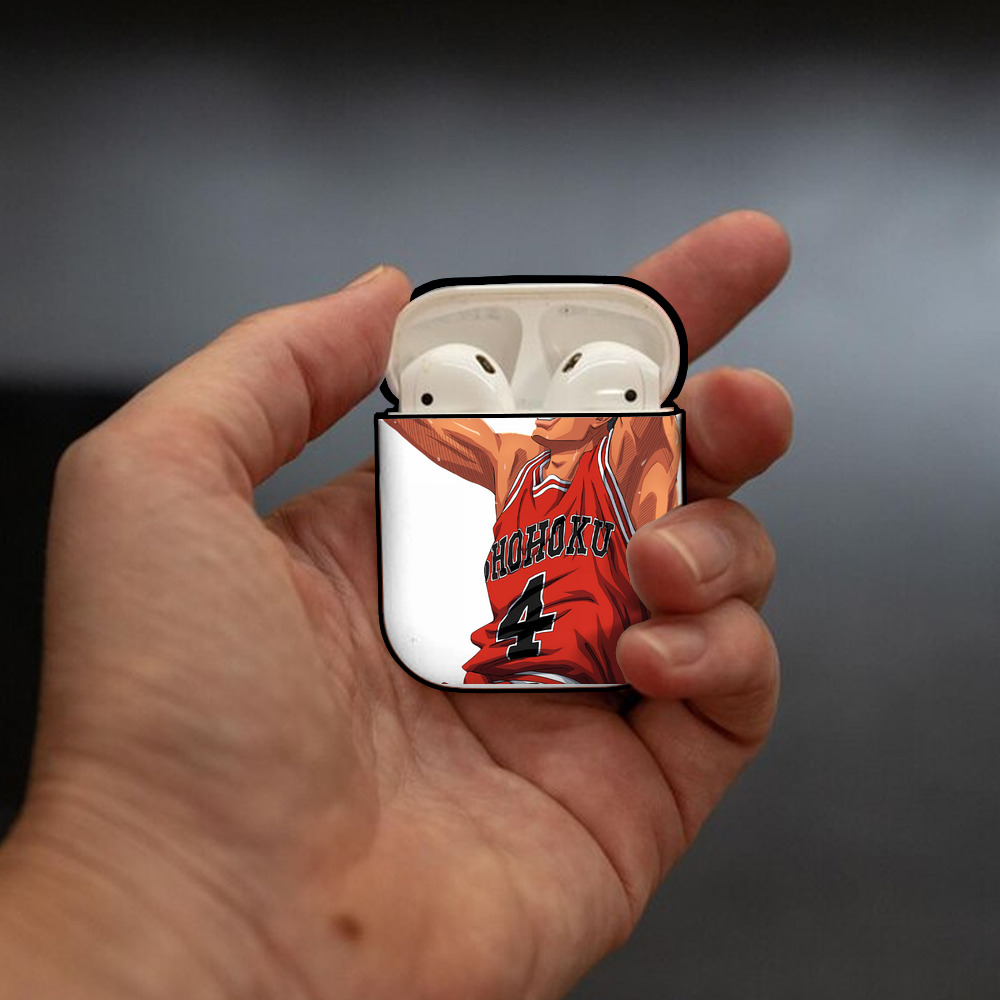 SLAM DUNK／スラムダンク AirPods 第2世代保護ケース ハードシェル ブラック 耐衝撃・防指紋・カラビナ付き