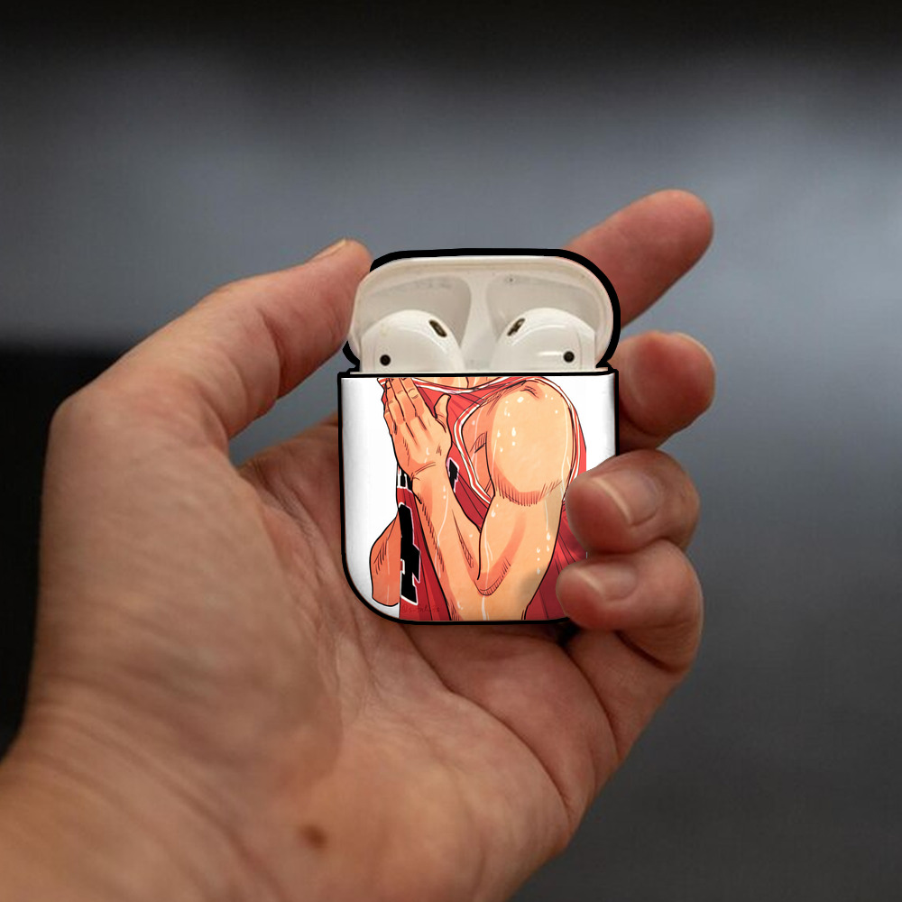 SLAM DUNK／スラムダンク AirPods 第2世代保護ケース ハードシェル ブラック 耐衝撃・防指紋・カラビナ付き