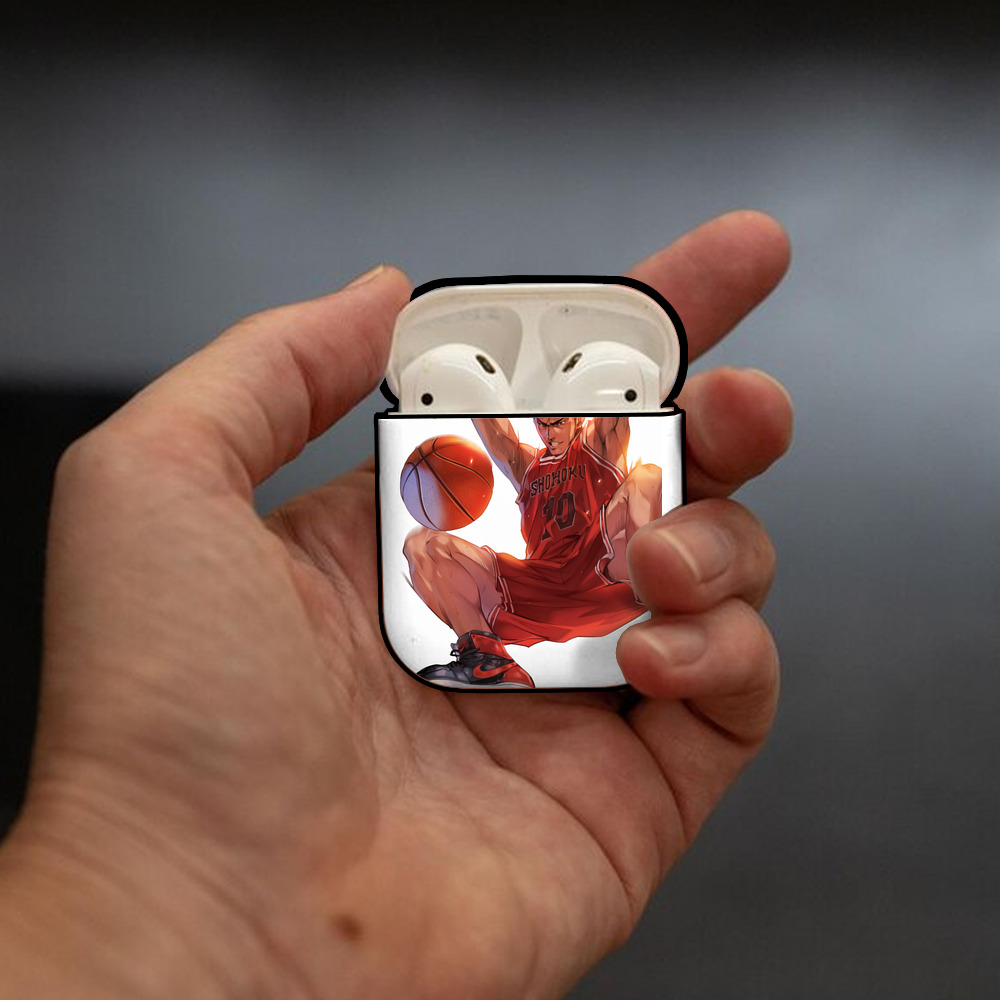 SLAM DUNK／スラムダンク AirPods 第2世代保護ケース ハードシェル ブラック 耐衝撃・防指紋・カラビナ付き