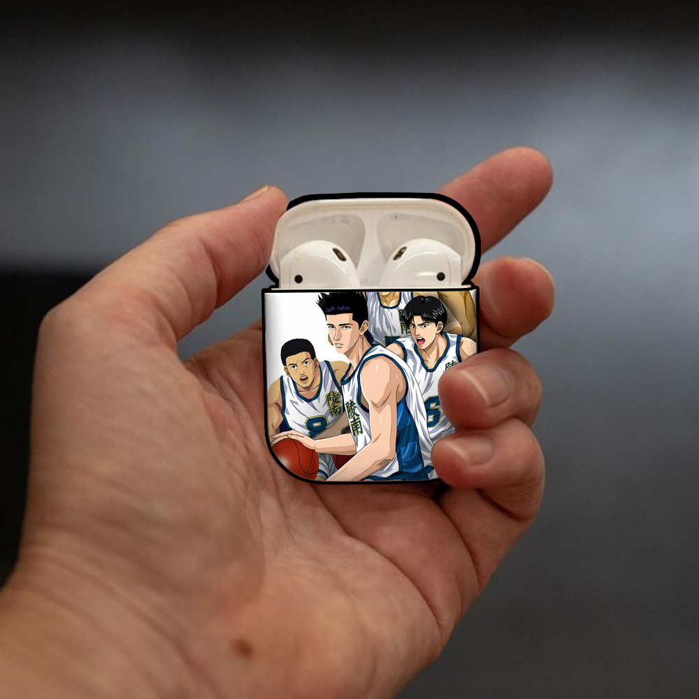 SLAM DUNK／スラムダンク AirPods 第2世代保護ケース ハードシェル ブラック 耐衝撃・防指紋・カラビナ付き