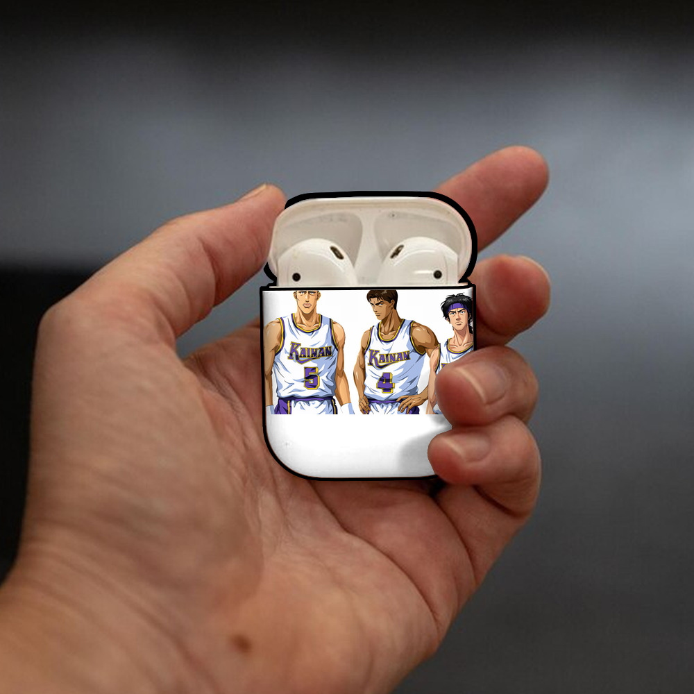 SLAM DUNK／スラムダンク AirPods 第2世代保護ケース ハードシェル ブラック 耐衝撃・防指紋・カラビナ付き