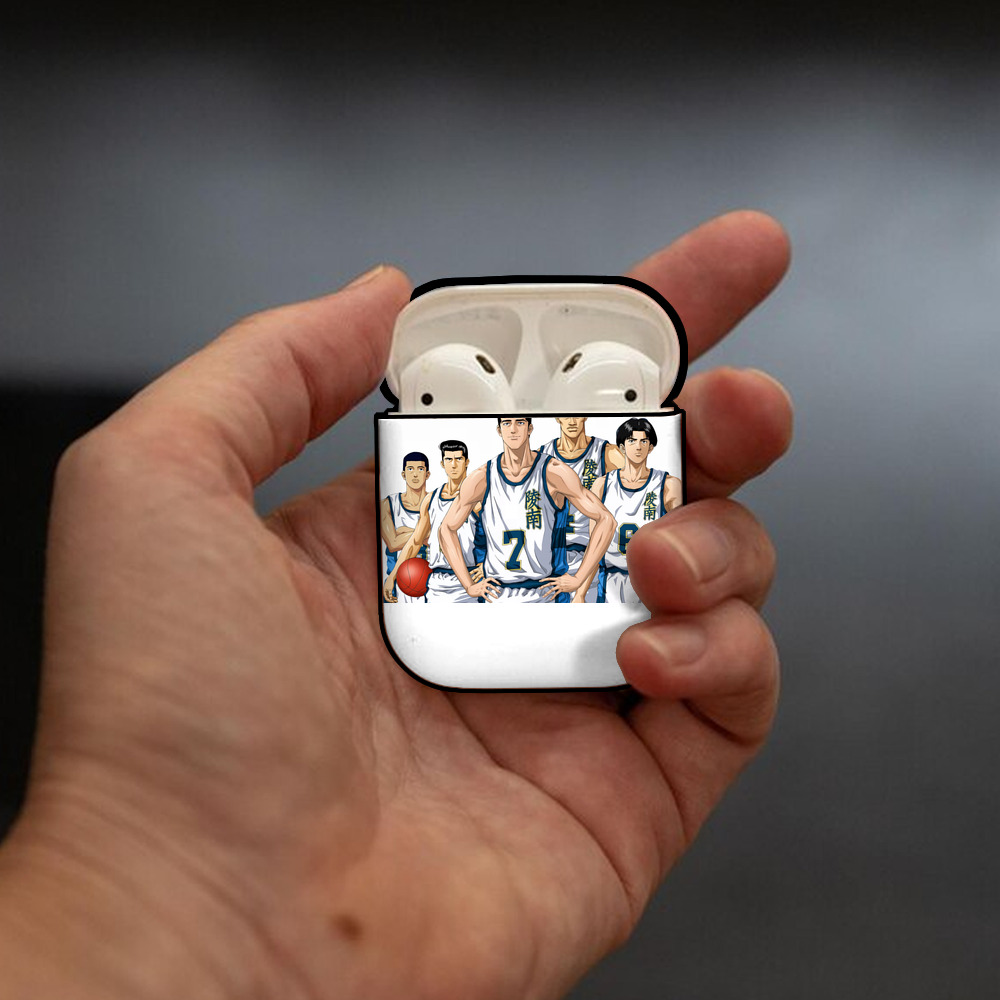 SLAM DUNK／スラムダンク AirPods 第2世代保護ケース ハードシェル ブラック 耐衝撃・防指紋・カラビナ付き