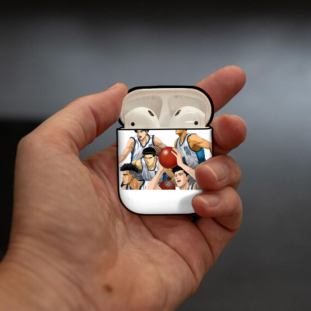 SLAM DUNK／スラムダンク AirPods 第2世代保護ケース ハードシェル ブラック 耐衝撃・防指紋・カラビナ付き