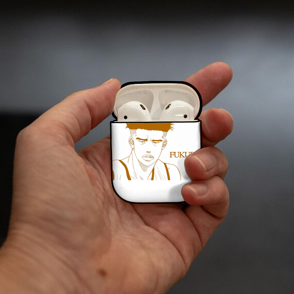 SLAM DUNK／スラムダンク AirPods 第2世代保護ケース ハードシェル ブラック 耐衝撃・防指紋・カラビナ付き