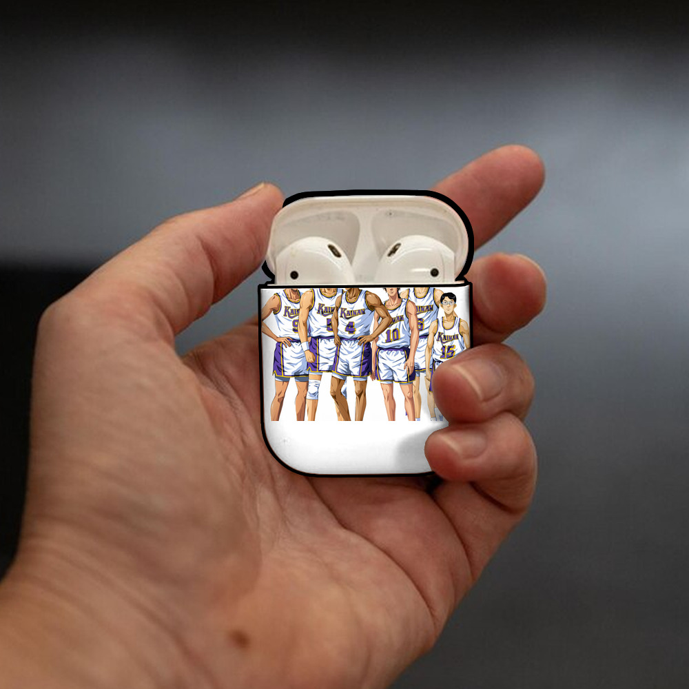 SLAM DUNK／スラムダンク AirPods 第2世代保護ケース ハードシェル ブラック 耐衝撃・防指紋・カラビナ付き