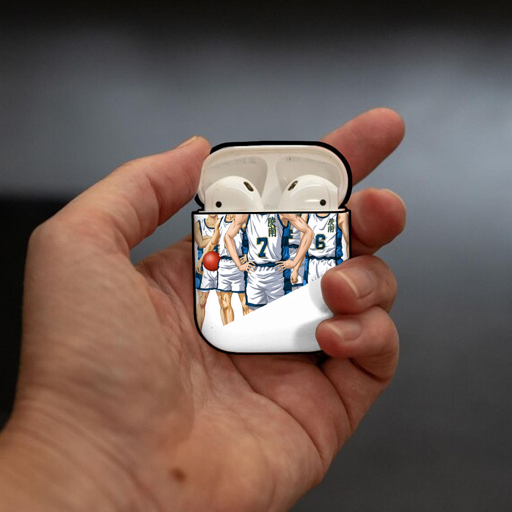SLAM DUNK／スラムダンク AirPods 第2世代保護ケース ハードシェル ブラック 耐衝撃・防指紋・カラビナ付き