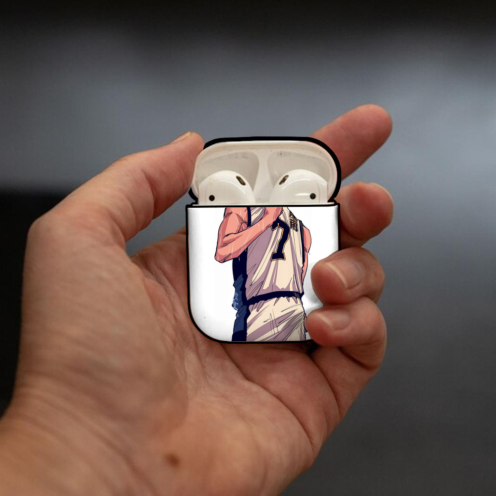 SLAM DUNK／スラムダンク AirPods 第2世代保護ケース ハードシェル ブラック 耐衝撃・防指紋・カラビナ付き