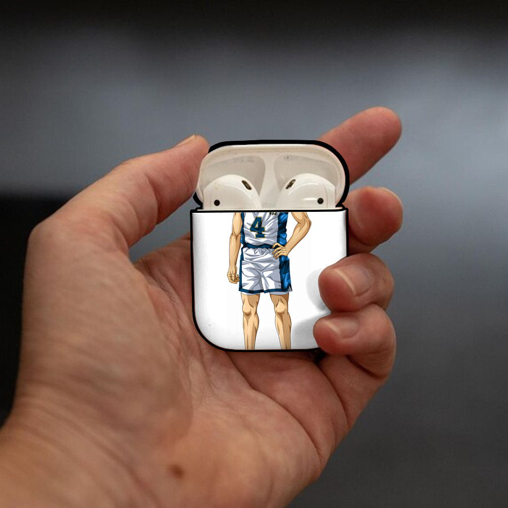 SLAM DUNK／スラムダンク AirPods 第2世代保護ケース ハードシェル ブラック 耐衝撃・防指紋・カラビナ付き